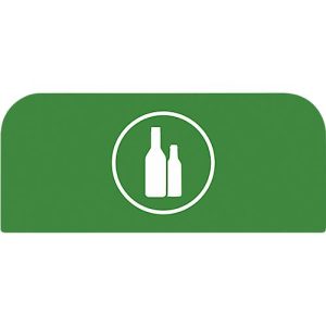 Hinweistafel für konfigurierbare Recyclingstation von Rubbermaid, für 57 Liter Behältereinheit, Glas, grün Hinweistafel für konfigurierbare Recyclingstation von Rubbermaid, für 57 Liter Behältereinheit, Glas, grün