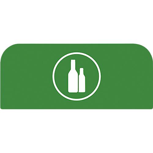 Hinweistafel für konfigurierbare Recyclingstation von Rubbermaid, für 57 Liter Behältereinheit, Glas, grün
