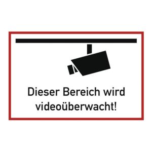 Hinweiszeichen Videoüberwacht L300xB200mm weiß schwarz Ku.