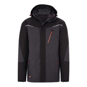 Holex 3-in-1 Jacke, dunkelgrau / schwarz / rot, Unisex-Größe: 2XL