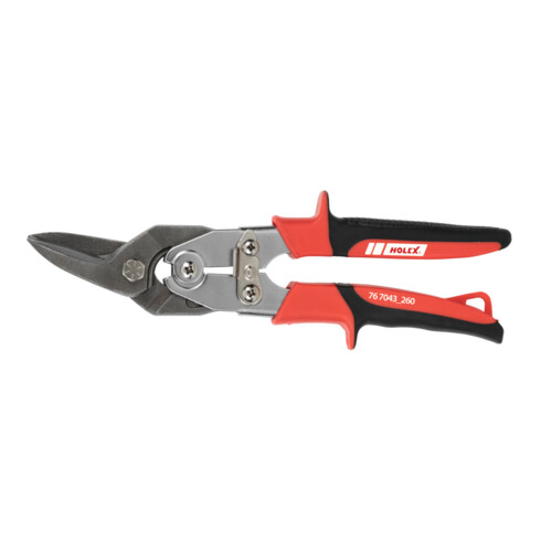 Holex Figuren-Blechschere mit 2-Komponenten-Griff, links, ganze Länge: 260 mm
