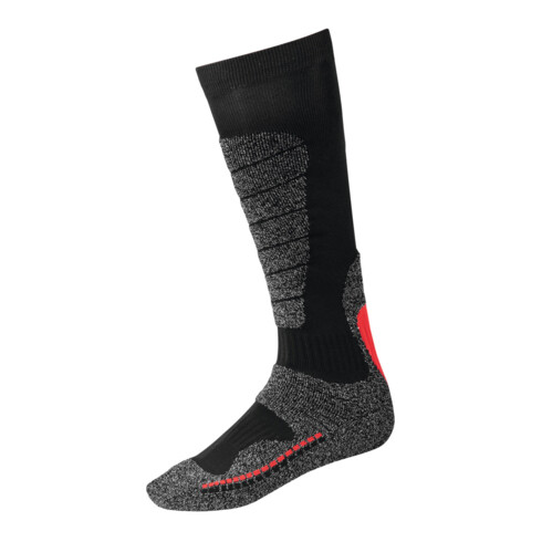Holex Funktionssocken, lang, schwarz / rot / grau, Unisex-Größe: 39-41
