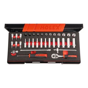 Holex Steckschlüssel-Sortiment mit langen Einsätzen, 1/4 Zoll-Vierkant 35-teilig, Typ: 6 Holex Steckschlüssel-Sortiment mit langen Einsätzen, 1/4 Zoll-Vierkant 35-teilig, Typ: 6