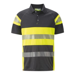Holex Warnschutz Polo-Shirt, grau / gelb, Unisex-Größe: XS Holex Warnschutz Polo-Shirt, grau / gelb, Unisex-Größe: XS