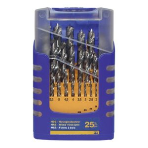 Holzspiralbohrersatz 013G 25-tlg.D.1-13mm 0,5mm steig.HSS FISCH-TOOLS Holzspiralbohrersatz 013G 25-tlg.D.1-13mm 0,5mm steig.HSS FISCH-TOOLS