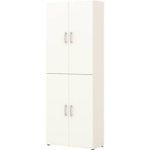 Home Office Aktenschrank TEMPIO, aus Holz, 4 Türen, 6 OH, B 800 x T 340 x H 2130 mm, weiß/weiß