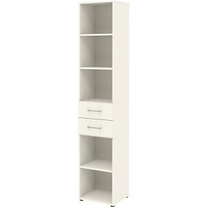 Home Office Kombiregal TEMPIO, aus Holz, 2 Einschübe, 6 OH, B 400 x T 330 x H 2130 mm, weiß/weiß Home Office Kombiregal TEMPIO, aus Holz, 2 Einschübe, 6 OH, B 400 x T 330 x H 2130 mm, weiß/weiß