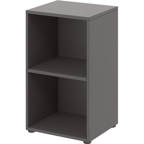 Home Office Regal TEMPIO, aus Holz, 2 Fächer, 2 OH, B 400 x T 340 x H 720 mm, anthrazit