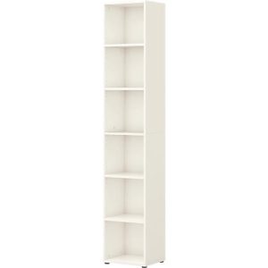 Home Office Regal TEMPIO, aus Holz, 6 Fächer, 6 OH, B 400 x T 340 x H 2130 mm, weiß