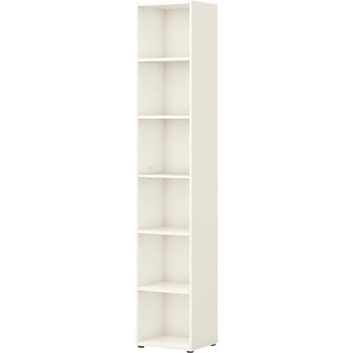 Home Office Regal TEMPIO, aus Holz, 6 Fächer, 6 OH, B 400 x T 340 x H 2130 mm, weiß