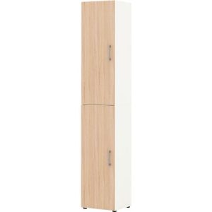 Home Office Schrank TEMPIO, aus Holz, 2 Türen, 6 OH, B 400 x T 340 x H 2130 mm, weiß/Sonoma Eiche Home Office Schrank TEMPIO, aus Holz, 2 Türen, 6 OH, B 400 x T 340 x H 2130 mm, weiß/Sonoma Eiche