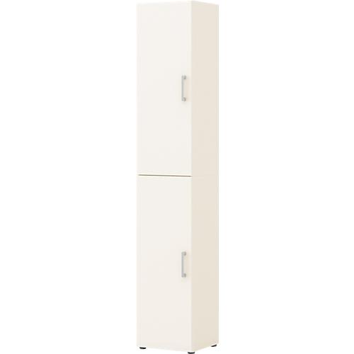 Home Office Schrank TEMPIO, aus Holz, 2 Türen, 6 OH, B 400 x T 340 x H 2130 mm, weiß/weiß