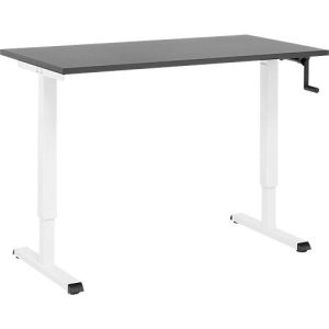 Home-Office-Schreibtisch Multiflex, manuell höhenverstellbar mit Kurbel, B 1300 x T 650 x H 700-1180 mm, graphit/weiß Home-Office-Schreibtisch Multiflex, manuell höhenverstellbar mit Kurbel, B 1300 x T 650 x H 700-1180 mm, graphit/weiß