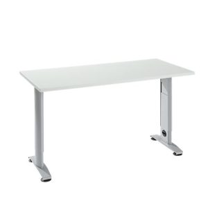 Home Office Tisch Login, C-Fuß, B 1300 x T 650 mm, lichtgrau/weißalu Home Office Tisch Login, C-Fuß, B 1300 x T 650 mm, lichtgrau/weißalu