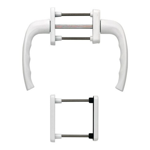 Hoppe Balkongarnitur NY 0810/961N/U10/… Alu.F9016 63-73mm 4-KT.7mm