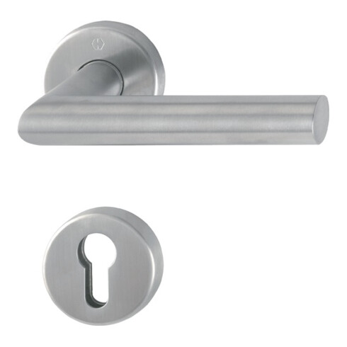 Hoppe Rosetten-Garnitur Ams.E1400/42H/42HKVS VA F69 rd.PZ DIN L/R D/D