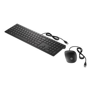 HP Pavilion 400 – Tastatur-und-Maus-Set – USB – Deutsch – Jet Black – für Pavilion 24, 27, 590, 595, TP01