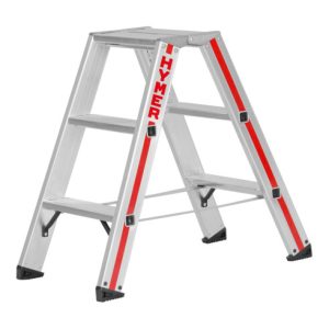 Hymer Stufenstehleiter beidseitig begehbar, 2×3 Stufen Hymer Stufenstehleiter beidseitig begehbar, 2×3 Stufen