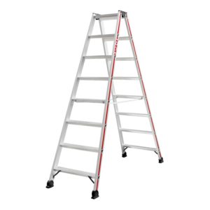 Hymer Stufenstehleiter, beidseitig begehbar, 2×8 Stufen Hymer Stufenstehleiter, beidseitig begehbar, 2×8 Stufen