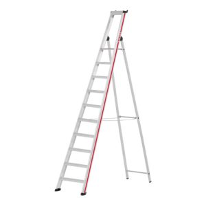 Hymer Stufenstehleiter mit Plattform, einseitig begehbar, 10 Stufen Hymer Stufenstehleiter mit Plattform, einseitig begehbar, 10 Stufen