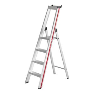 Hymer Stufenstehleiter mit Plattform, einseitig begehbar, 4 Stufen Hymer Stufenstehleiter mit Plattform, einseitig begehbar, 4 Stufen