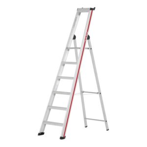 Hymer Stufenstehleiter mit Plattform, einseitig begehbar, 6 Stufen Hymer Stufenstehleiter mit Plattform, einseitig begehbar, 6 Stufen