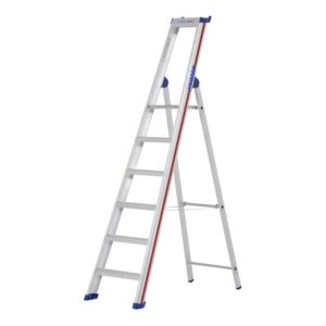 Hymer Stufenstehleiter mit Plattform, einseitig begehbar, 7 Stufen Hymer Stufenstehleiter mit Plattform, einseitig begehbar, 7 Stufen