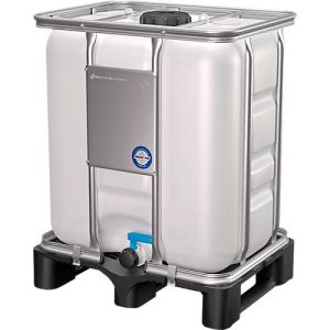 IBC Container, 300 Liter, säurebeständig, unterfahrbar, stapelbar, UN-Zulassung, HDPE, B 800 x T 600 x H 996 mm, natur