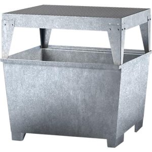 IBC-Station ASECOS, Stahl, mit Abfüllbock u. Staplerschuhen, 1000 l Auffangvolumen, B 1350 x T 1300 x H 1390, verzinkt IBC-Station ASECOS, Stahl, mit Abfüllbock u. Staplerschuhen, 1000 l Auffangvolumen, B 1350 x T 1300 x H 1390, verzinkt