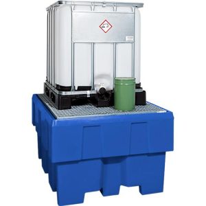 IBC Station PE Stellfl., mit Gitterrost verzinkt 1280x1660x860 mm IBC Station PE Stellfl., mit Gitterrost verzinkt 1280x1660x860 mm