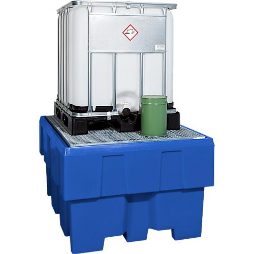 IBC Station PE Stellfl., mit Gitterrost verzinkt 1280x1660x860 mm