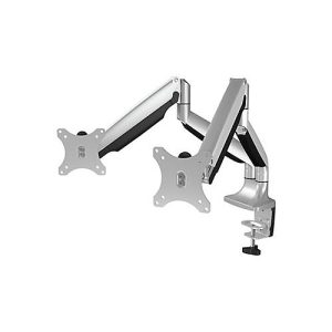 ICY BOX IB-MS504-T – Befestigungskit – einstellbarer Arm – für 2 Monitore – Schwarz, Silber