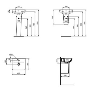 Ideal Standard Handwaschbecken CONNECT AIR 400 x 350 x 150 mm weiß Ideal Standard Handwaschbecken CONNECT AIR 400 x 350 x 150 mm weiß