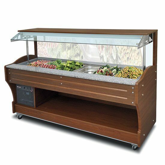 Kühl-Salat-Buffet, Wandmodell, für 6x GN 1/1 , Breite 2200mm