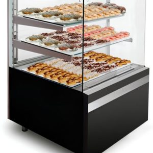 IGLOO Kuchentheke Kuchenvitrine GASTROLINE CUBE 0.6W Schwarz, 610x835x1250 mm