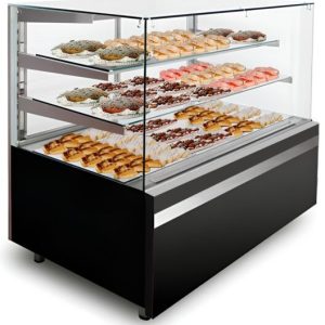 IGLOO Kuchentheke Kuchenvitrine GASTROLINE CUBE 1.3W Schwarz, 1310x835x1250 mm IGLOO Kuchentheke Kuchenvitrine GASTROLINE CUBE 1.3W Schwarz, 1310x835x1250 mm