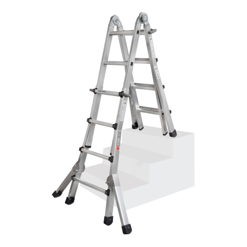ILLER-LEITER Teleskopleiter Levelmaster 4x6 Spross.+Ausleger 64216