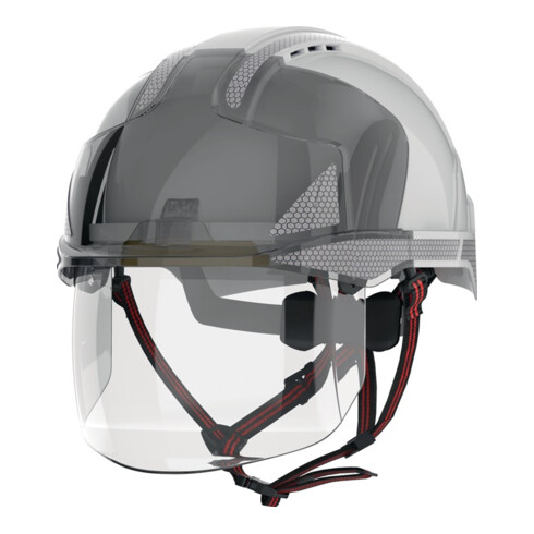 Industriekletterhelm EVO® VISTAshield® Dualswitch™ weiß/rauch ABS