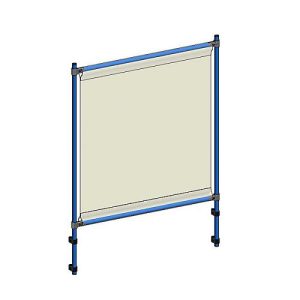 Infektionsschutzrahmen 5942 für fetra Transportgeräte, Stahlrohr/PVC-Folie, brillantblau RAL 5007/glasklar, L 1066 x B 49 x H 1410 mm Infektionsschutzrahmen 5942 für fetra Transportgeräte, Stahlrohr/PVC-Folie, brillantblau RAL 5007/glasklar, L 1066 x B 49 x H 1410 mm
