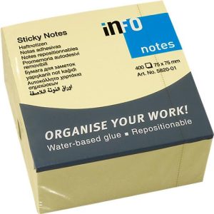 INFO Haftnotizen, 75 mm x 75 mm, 1 x 400 Blatt INFO Haftnotizen, 75 mm x 75 mm, 1 x 400 Blatt
