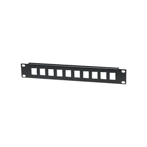 Intellinet 10-Port Patchpanel, unbestückt, 10′, 1 HE, schwarz – Blindabdeckung – Rack montierbar – Schwarz, RAL 9005 – 1U – 25.4 cm (10′)