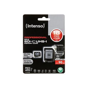 Intenso – Flash-Speicherkarte (microSDHC/SD-Adapter inbegriffen) – 16 GB – UHS Class 1 / Class10 – microSDHC UHS-I Intenso – Flash-Speicherkarte (microSDHC/SD-Adapter inbegriffen) – 16 GB – UHS Class 1 / Class10 – microSDHC UHS-I