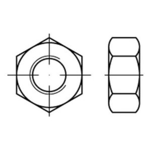 ISO 8673 6 AU Links Sechskantmuttern, ISO-Typ 1, mit metrischem Links-Feingewinde – Abmessung: M 24 x 2 VE=S (25 Stück)