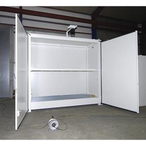 Isolierter Regalcontainer BAUER CEH 36-2, Stahl, Doppelflügeltor, B 3850 x T 1500 x H 3550 mm, weiß Isolierter Regalcontainer BAUER CEH 36-2, Stahl, Doppelflügeltor, B 3850 x T 1500 x H 3550 mm, weiß