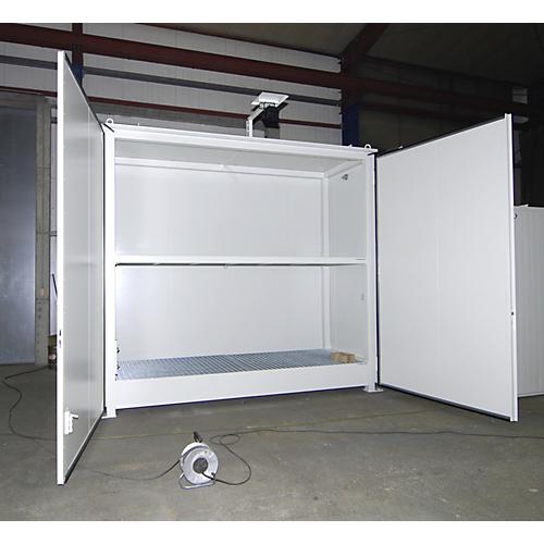 Isolierter Regalcontainer BAUER CEH 36-2, Stahl, Doppelflügeltor, B 3850 x T 1500 x H 3550 mm, weiß