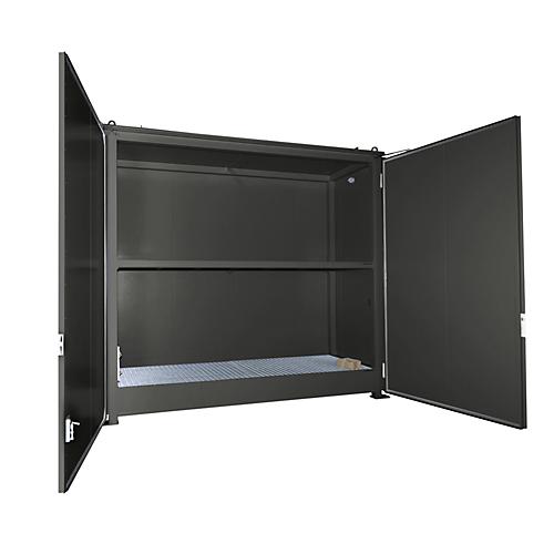 Isolierter Regalcontainer BAUER CEH 38-2, Stahl, Doppelflügeltor, B 4150 x T 1500 x H 3140 mm, grau