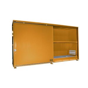 Isolierter Regalcontainer BAUER CEH 59-2, Stahl, Schiebetor, B 6440 x T 1550 x H 3030 mm, orange Isolierter Regalcontainer BAUER CEH 59-2, Stahl, Schiebetor, B 6440 x T 1550 x H 3030 mm, orange