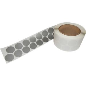 K+K Klebetechnik Gewebeklebepunkte, ø 30 mm, Dicke 0,3 mm, 1.000 St./Rolle, Silber, temperaturbeständig K+K Klebetechnik Gewebeklebepunkte, ø 30 mm, Dicke 0,3 mm, 1.000 St./Rolle, Silber, temperaturbeständig
