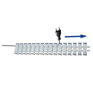 Kabelschlange Classic, mit Bodenplatte, L 1250 mm, silber Kabelschlange Classic, mit Bodenplatte, L 1250 mm, silber