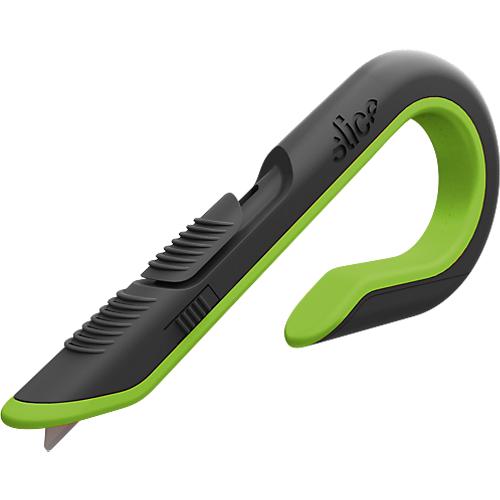 Kartonöffner Slice, Länge 4,1 cm, 3-stufig, automatischer Einzug, grün